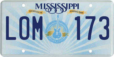 MS license plate LOM173