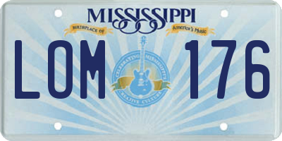 MS license plate LOM176