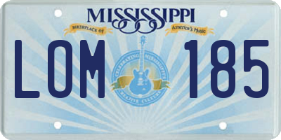 MS license plate LOM185