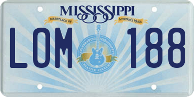 MS license plate LOM188