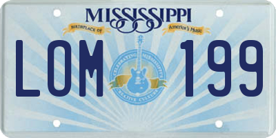 MS license plate LOM199