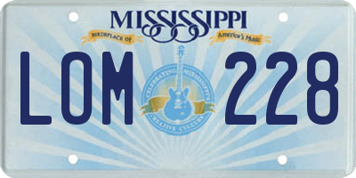 MS license plate LOM228