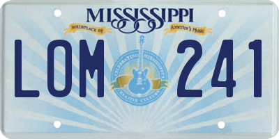 MS license plate LOM241