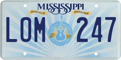MS license plate LOM247
