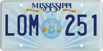 MS license plate LOM251