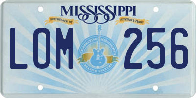MS license plate LOM256