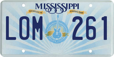 MS license plate LOM261