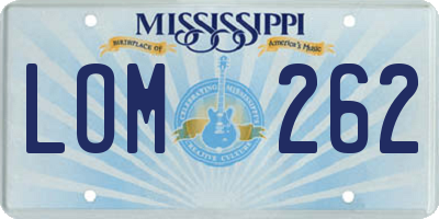 MS license plate LOM262