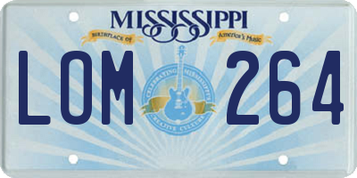 MS license plate LOM264