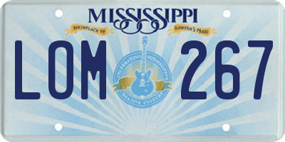 MS license plate LOM267