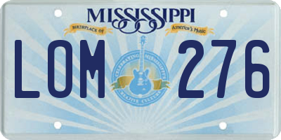 MS license plate LOM276
