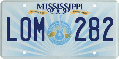 MS license plate LOM282