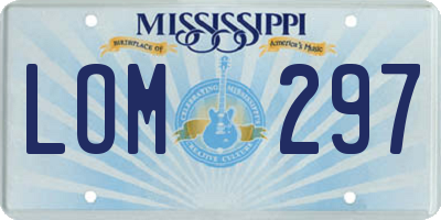 MS license plate LOM297