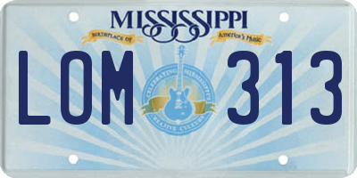 MS license plate LOM313