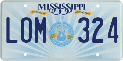 MS license plate LOM324