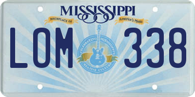 MS license plate LOM338