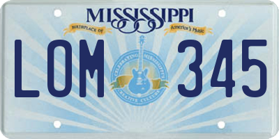 MS license plate LOM345
