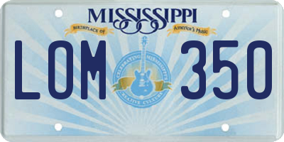 MS license plate LOM350