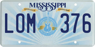 MS license plate LOM376