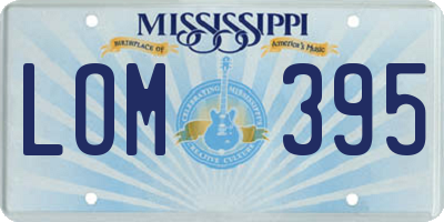 MS license plate LOM395