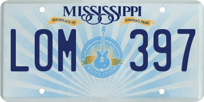 MS license plate LOM397