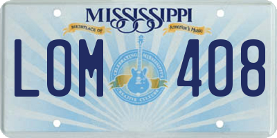 MS license plate LOM408
