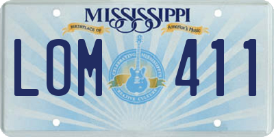 MS license plate LOM411