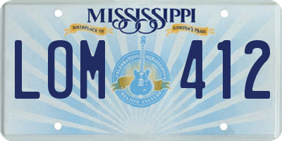 MS license plate LOM412