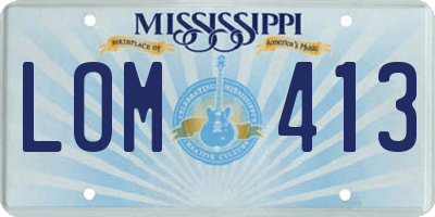 MS license plate LOM413