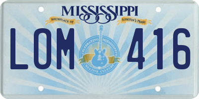 MS license plate LOM416