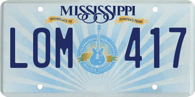MS license plate LOM417
