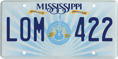 MS license plate LOM422