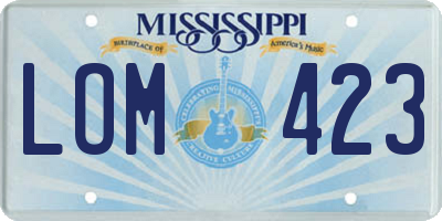 MS license plate LOM423