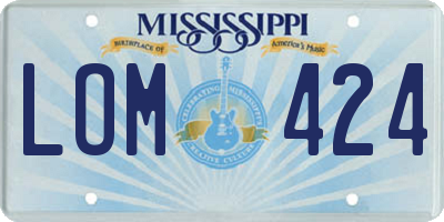 MS license plate LOM424