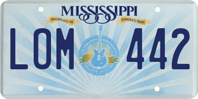 MS license plate LOM442