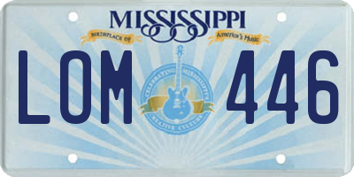 MS license plate LOM446