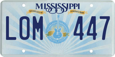 MS license plate LOM447