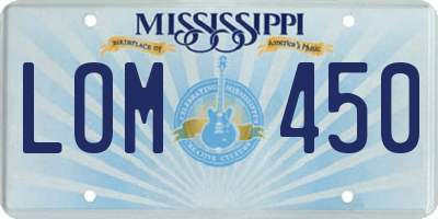 MS license plate LOM450