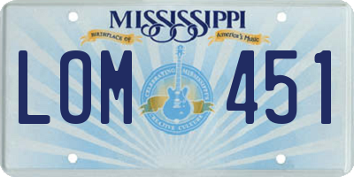 MS license plate LOM451