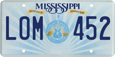 MS license plate LOM452