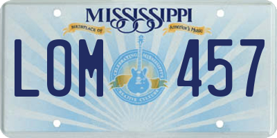 MS license plate LOM457