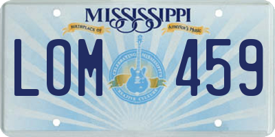MS license plate LOM459