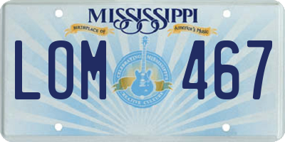 MS license plate LOM467