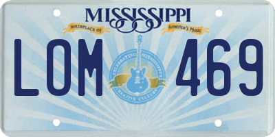 MS license plate LOM469