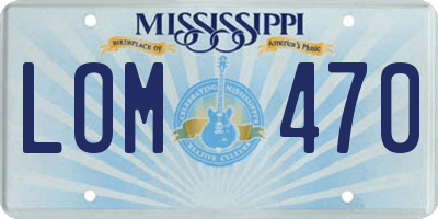 MS license plate LOM470