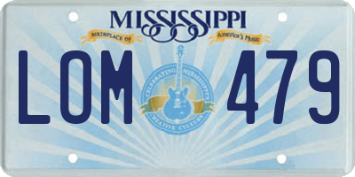 MS license plate LOM479