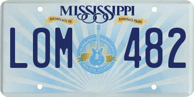 MS license plate LOM482