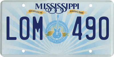MS license plate LOM490