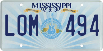 MS license plate LOM494