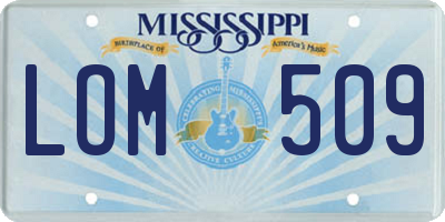 MS license plate LOM509